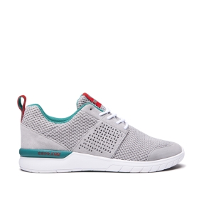 Mens Supra Low Top Shoes SCISSOR Lt. Grey/Teal/white | AU-98712